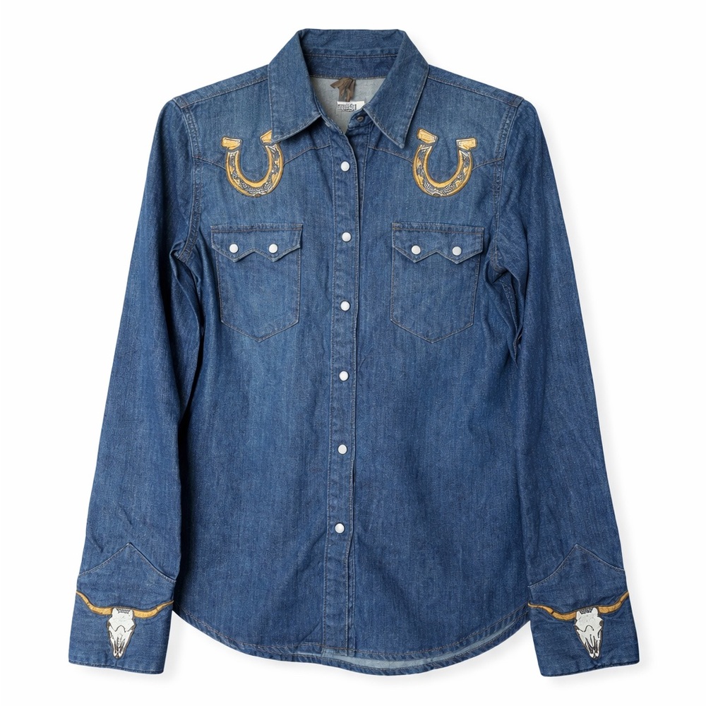 Stetson EMBROIDERED DARK DENIM WESTERN SHIRT-New with Tags